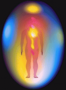 colourful aura surrounds us