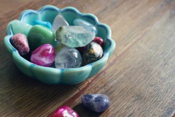 bowl of crystals