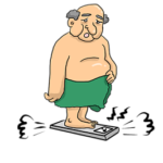 overweight man on scales